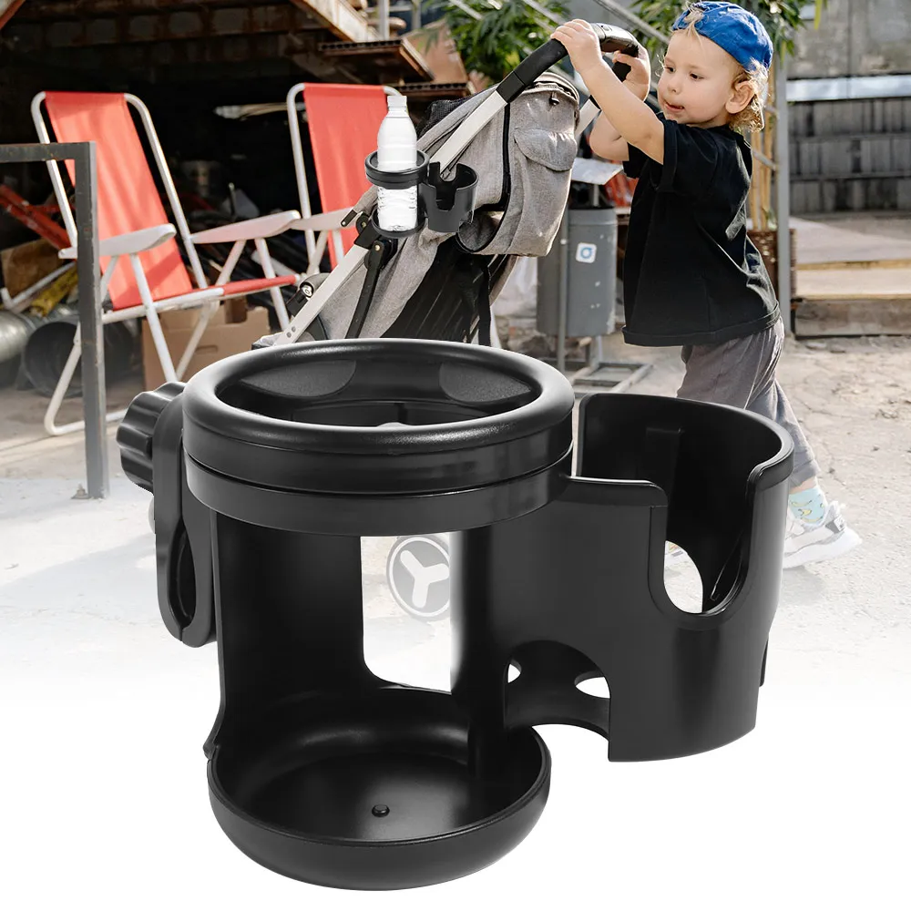 

Anti-slip 2 in 1 Baby Stroller Cup Holder Easy To Install Adjustable Kids Cup Stand Non-slip Universal Trolley Drinks Holder