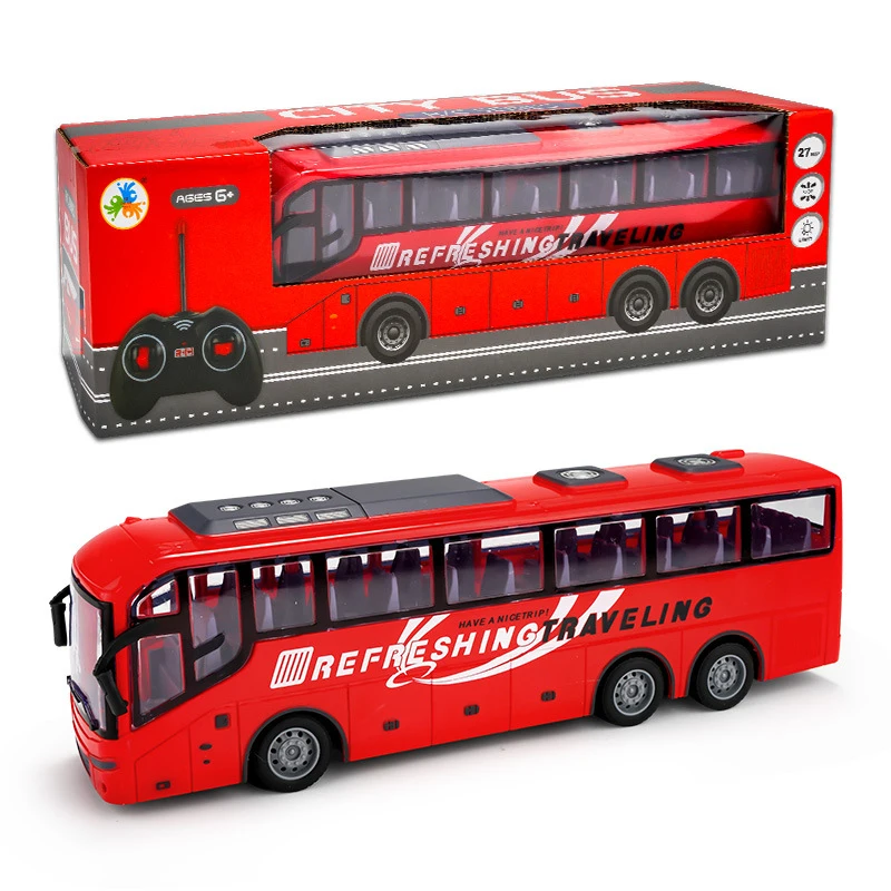 Electric Remote Control 4 Channel 2.4G Bus City Express High Speed One Key Start Function Bus with Realistic Sound And Light