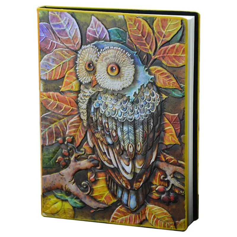 3D Carving Owl Embossed Notebook Journal Notepad Travel  Planner Sketchbook Dropship