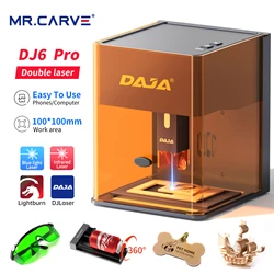 DAJA DJ6 Pro Laser Engraver Portable Mini High Power CNC Cutting Engraving Machine for Metal Wood Acrylic Leather Glass  Plastic