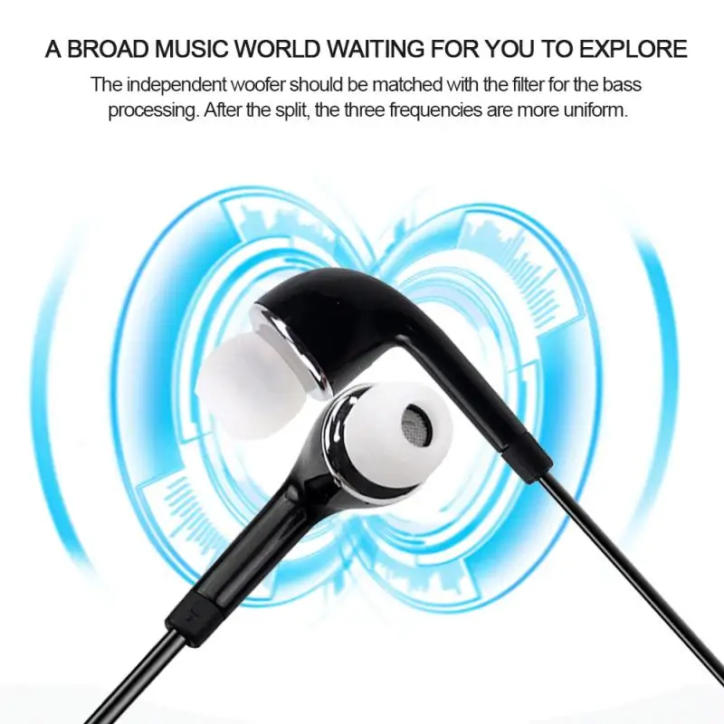 3.5mm Wired In-Ear Earphone With Handfree Micphones High Sound Quality Gaming Music Video Headset Clear Call For Samsung Phone