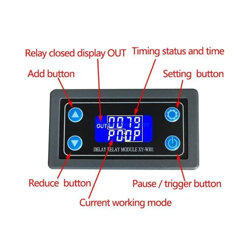 31GJ XY-WJ01 Delay Module With Digital LED Dual Display Cycle Timing Circuit Sw