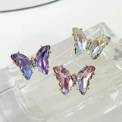 EASYA Large Crystal Metal Alloy Transparent Butterfly Brooch Luxury Quality Women's Jewelry Dress Decoration