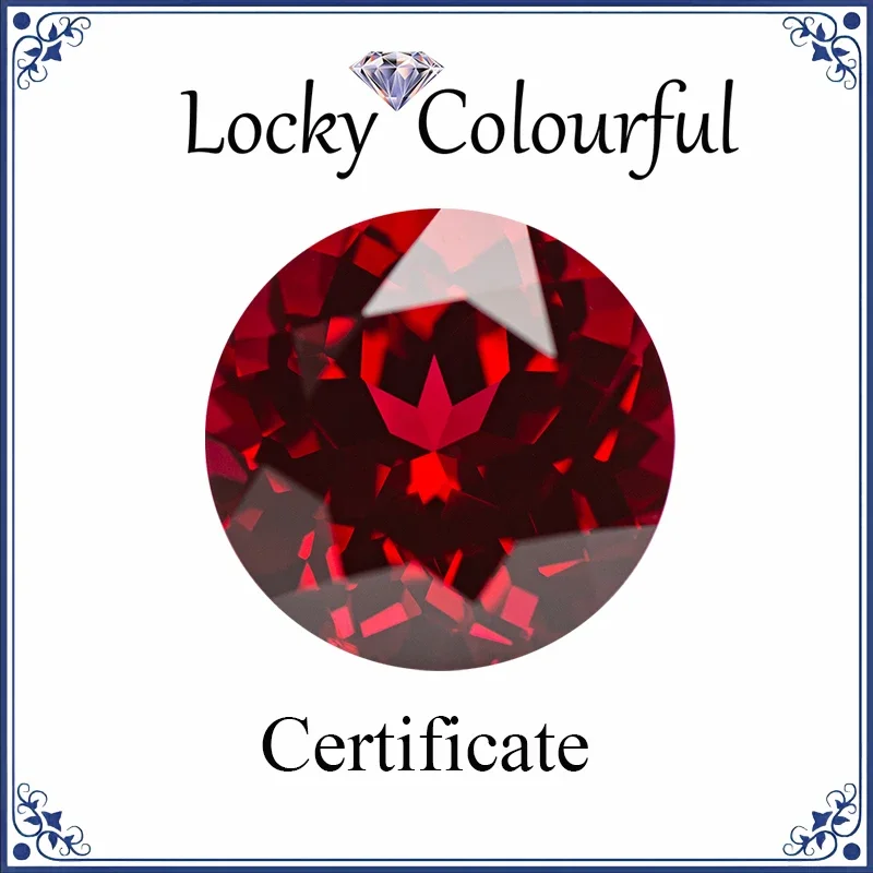 

Lab Grown Ruby Round Shape Top Quality Pigeon Blood Red Color Charm Beads for Diy Jewelry Making Ring Selectable AGL Certificate