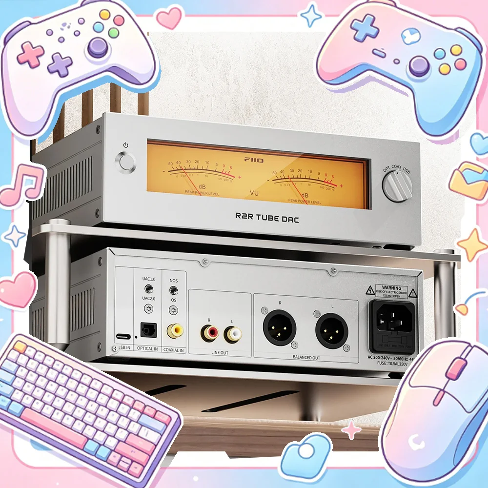 FiiO WARMER R2R Tube DAC/Amp, Fully Balanced 24Bit R2R Architecture, JJ E88CC Tube Buffer, USB/Optical/Coaxial Inputs Music Gift