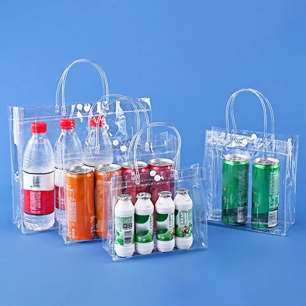 Durable Transparent PVC Handbag Large Capacity Multi-purpose Gift Bag Plastic Gift Jelly Bag Hiking