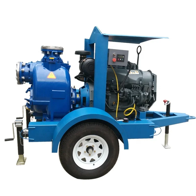 30Kw 45kw 60kw mobile agricultural irrigation diesel engine water pump self-priming centrifugal pump