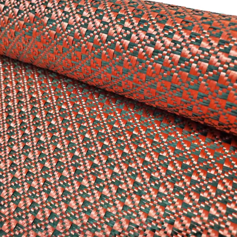 Imagem -03 - Pano de Fibra de Carbono Pano Vermelho do Jacquard de Kevlar 3k 240gsm Espessura 0.32 mm