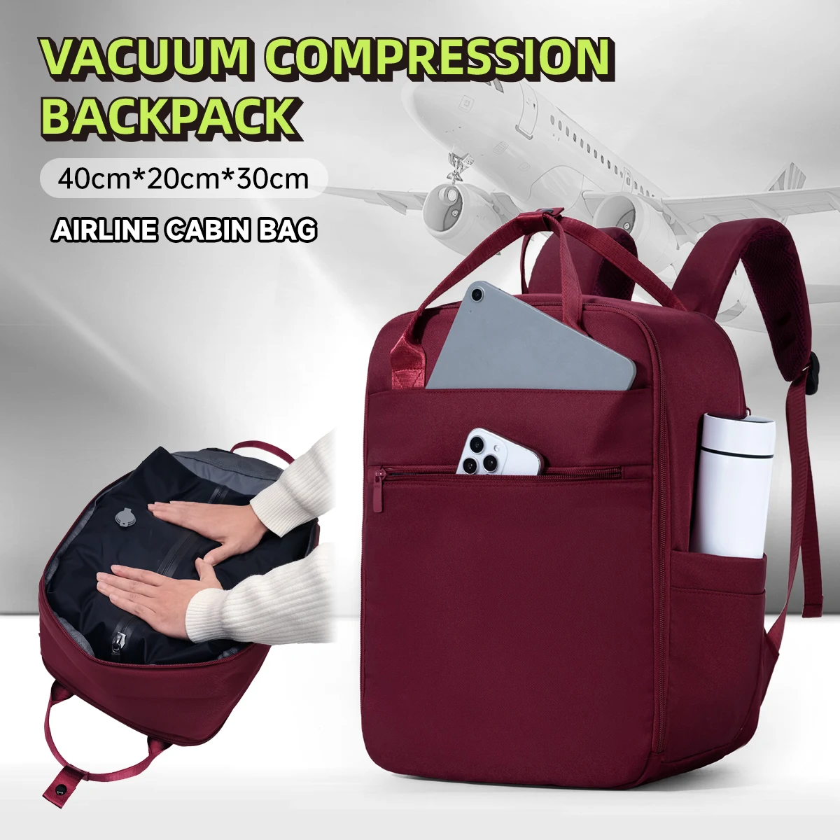 

Women's Backpack for Commuting and Travel, with Airbag and Vacuum Pump, Suitable for Students on Business Trips