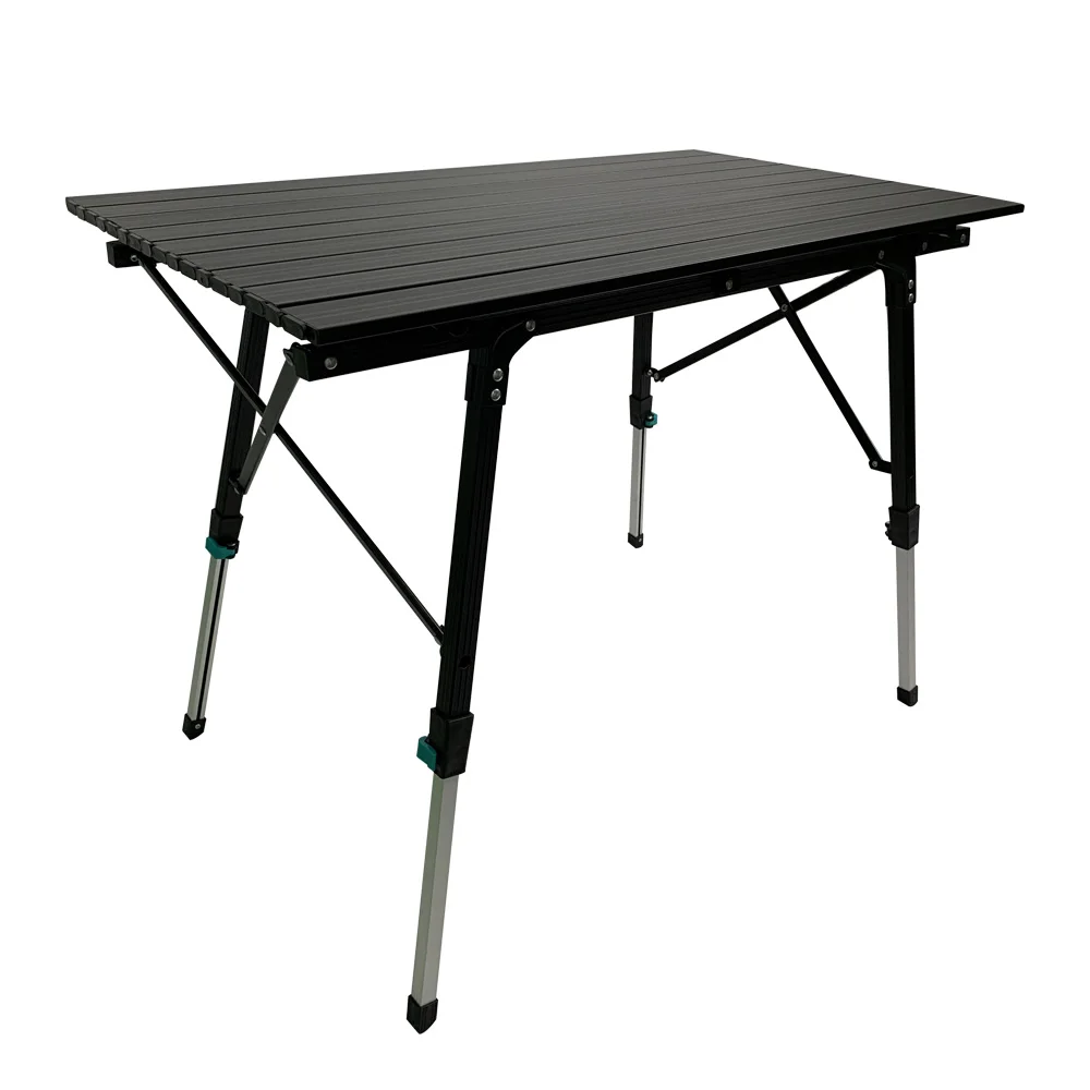 Outdoor Folding Table Black Aluminum Alloy Egg Roll Table Large Lifting Camping Table Portable Camping Aluminum Plate Table