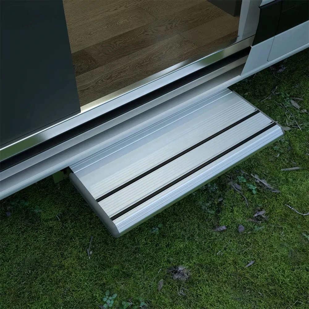 MOBORV Electric Motorhome Caravan Outdoor Waterproof Durable Strong Aluminum Alloy 12V/24V Anti-Slip Single Slide RV Step Manual