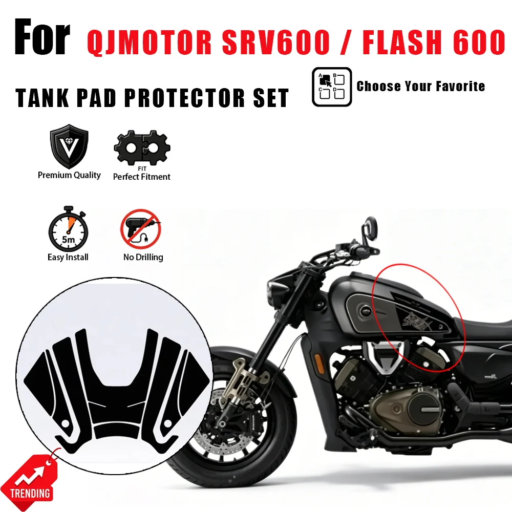 

For QJMOTOR SRV600 SRV 600 Flash 600 Motorcycle Anti-slip Tank Pad Sticker Fishbone Protector Decal Accesorios Moto Parts
