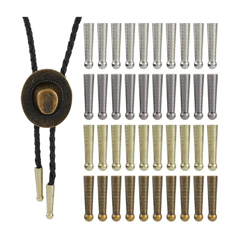 4Colors Bolo Tie Tips Bolo Tie Findings Replacement End Caps For DIY Findings Clothes