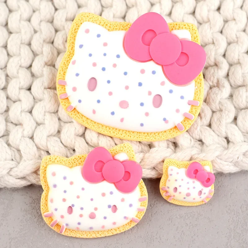 

2/5pcs cute sanrio hello kitty cat head resin flatback diy kawaii resin accessories crafts materials scrapbooking embellishment