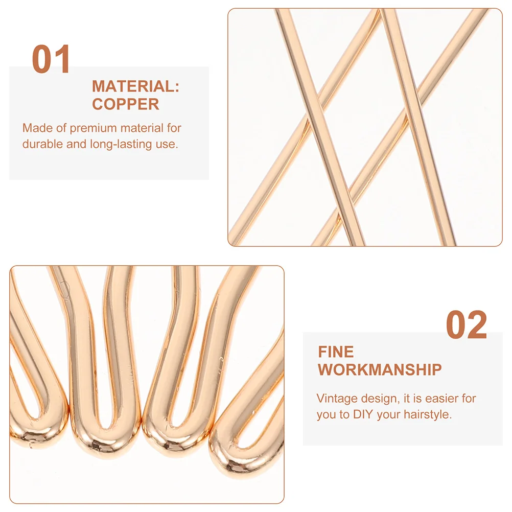 

4pcs Copper Hairpin Main Bodies DIY Japanese Style Retro Delicate Hair Sticks Durable Easy Maintain Enough Quantity Daily