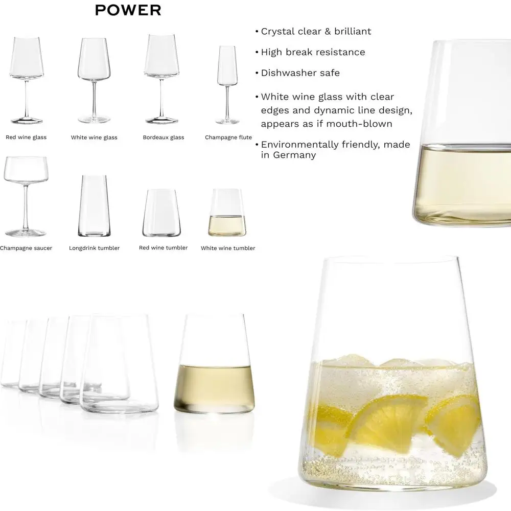 

Набор из 6 белых винных бокалов, 13,5 унций, усиленные ароматизирующие свойствами, прочные, можно мыть в посудомоечной машине, немецкое производство