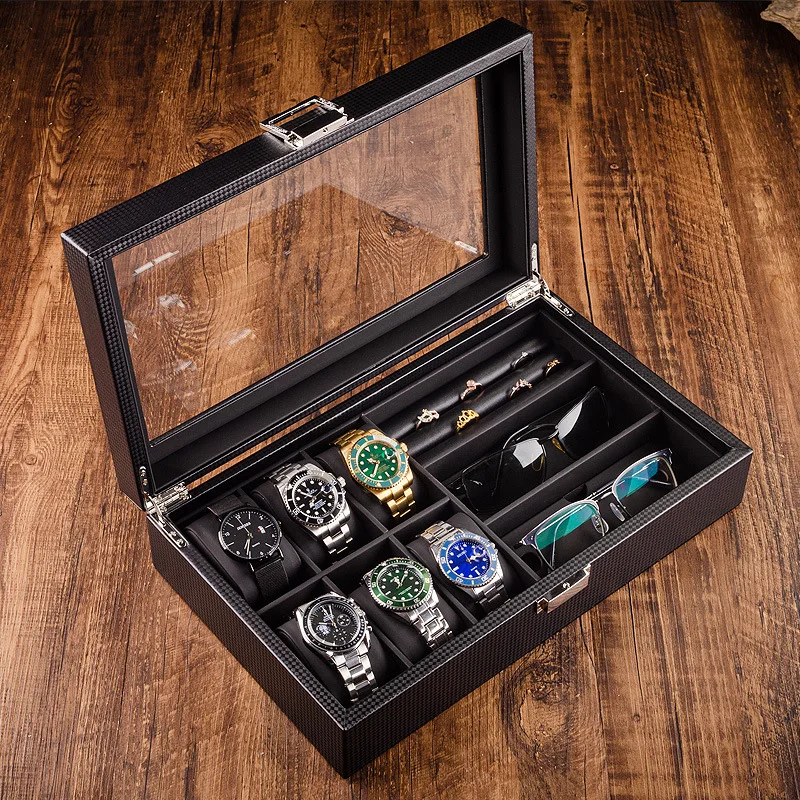 Watch Box Display Cabinet Glasses Storage Bag Sunglasses Storage Box Glass Top The Best Gifts For Men And Women