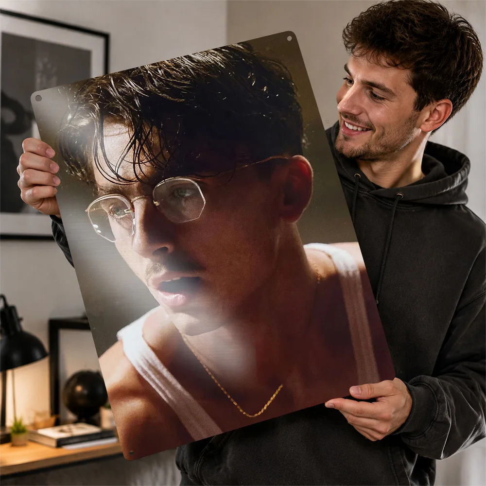Marty Supreme Glasses Portrait Aluminum Poster Photographic Wall Art For Home Theater Personalized Metal Sign Cinema Fan Gift