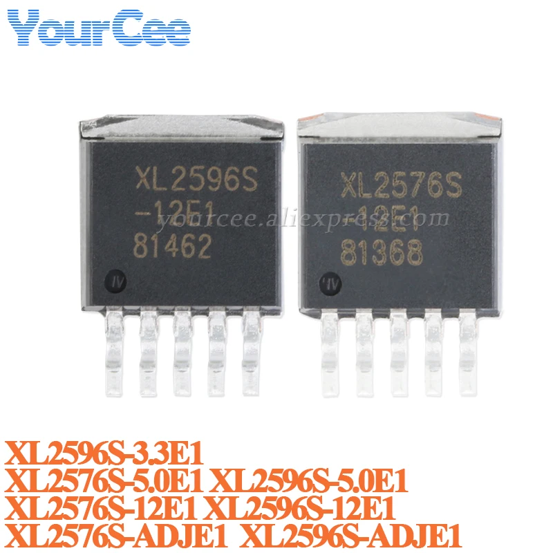 5pcs/2pcs DC-DC Step Down Buck Converter Chip  XL2576S  XL2596S XL2596S-5.0E1 XL2596S-ADJE1 XL2576S-12E1 XL2576S-5.0E1 TO-263-5