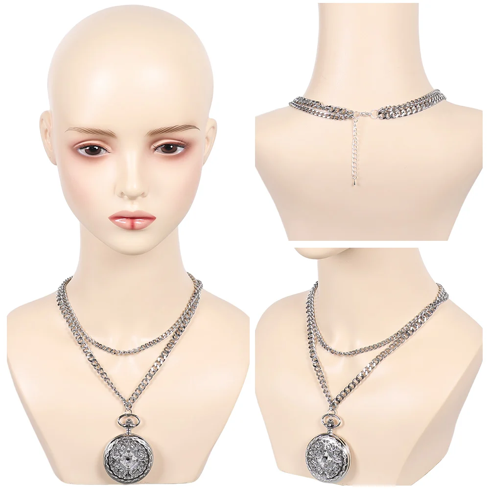 Kpop Demon Hunter Huntrix Rumi Cosplay Naszyjnik Łańcuszek Biżuteria Stopowa Zawieszka Klips do Uszu Roleplay Kostium Halloween Akcesoria