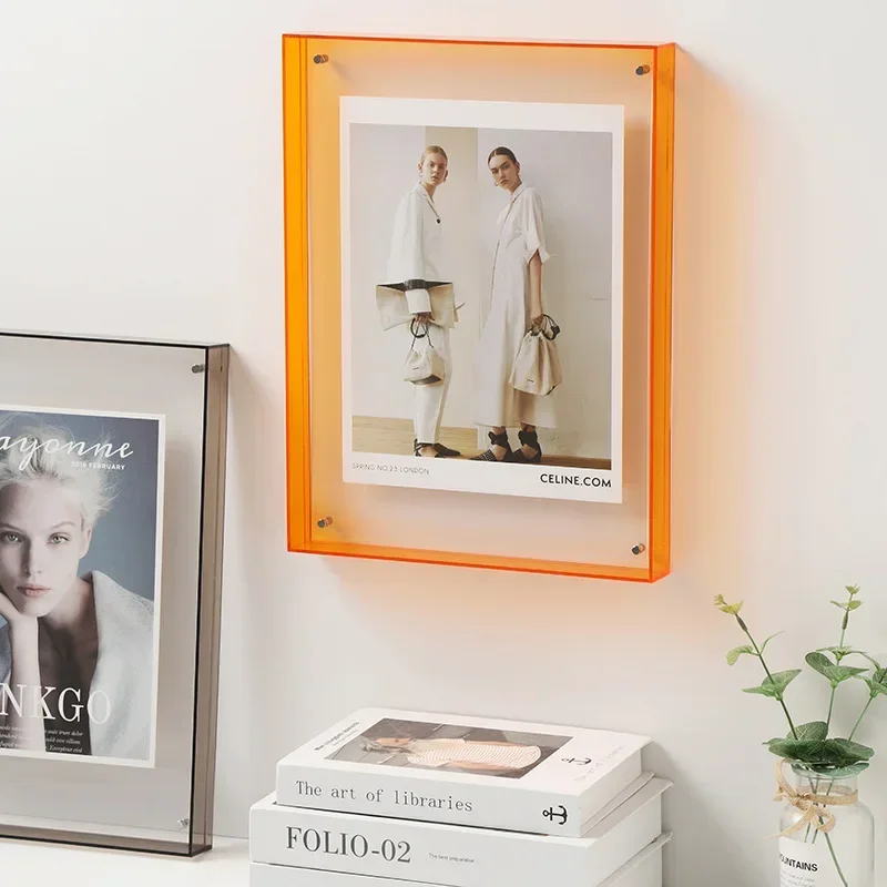 New Acrylic Transparent Picture Frame DIY Poster Colored Ins Style Photo Frame Wall Hanging Table Living Room Ornament