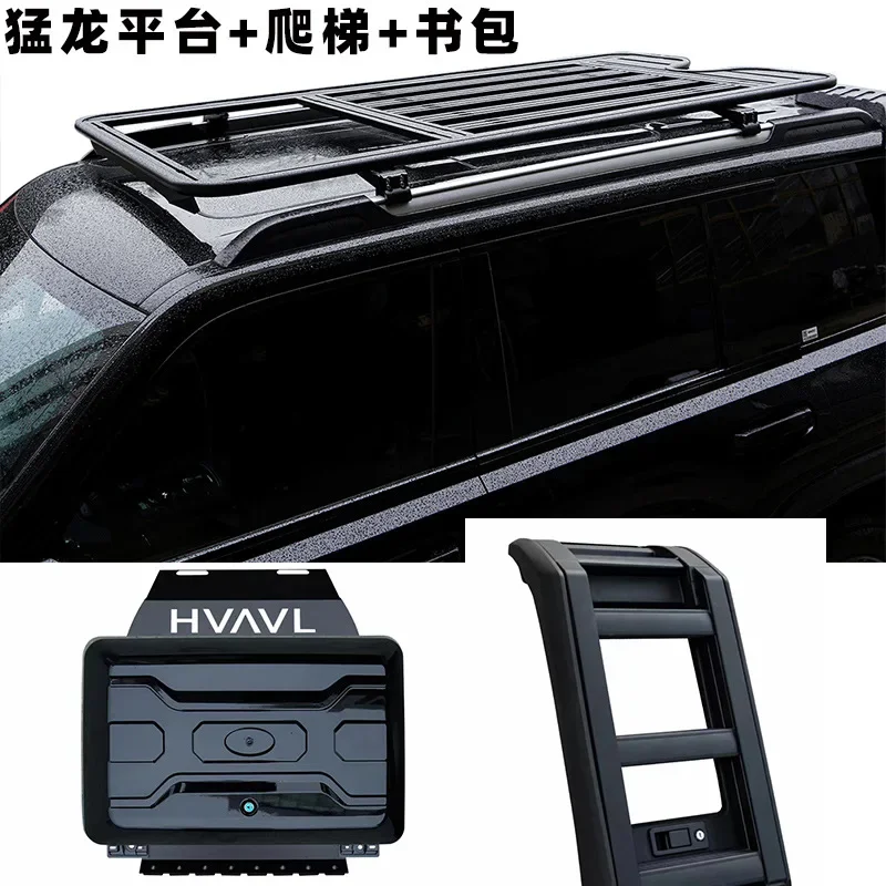 Aplicable al portaequipajes Haval Raptor, plataforma de techo, tienda de campaña con escalera lateral, modificación de plataforma de expansión de mochila escolar Harvard únicamente