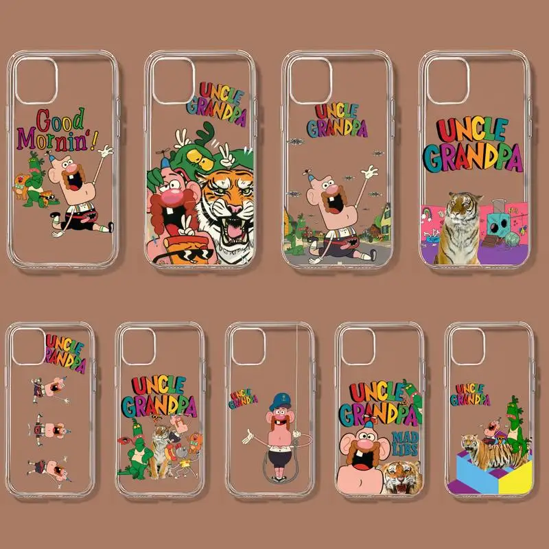 Cartoon Uncle Grandpa Phone Case For Samsung GalaxyS20 S21 S30 FE Lite Plus A21 A51S Note20 Transparent Shell