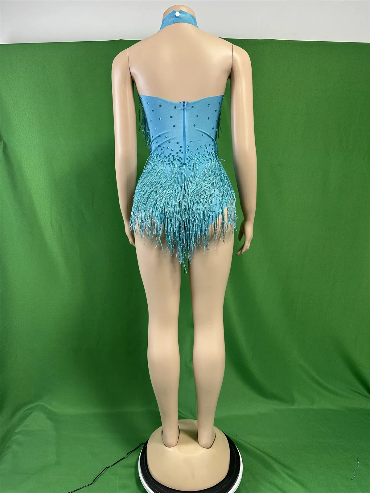 Damskie body z odkrytymi plecami, zdobione cyrkoniami i frędzlami, błyszczące stroje taneczne z frędzlami, kostiumy królowej cheerleaderek na powrót do szkoły, 2025