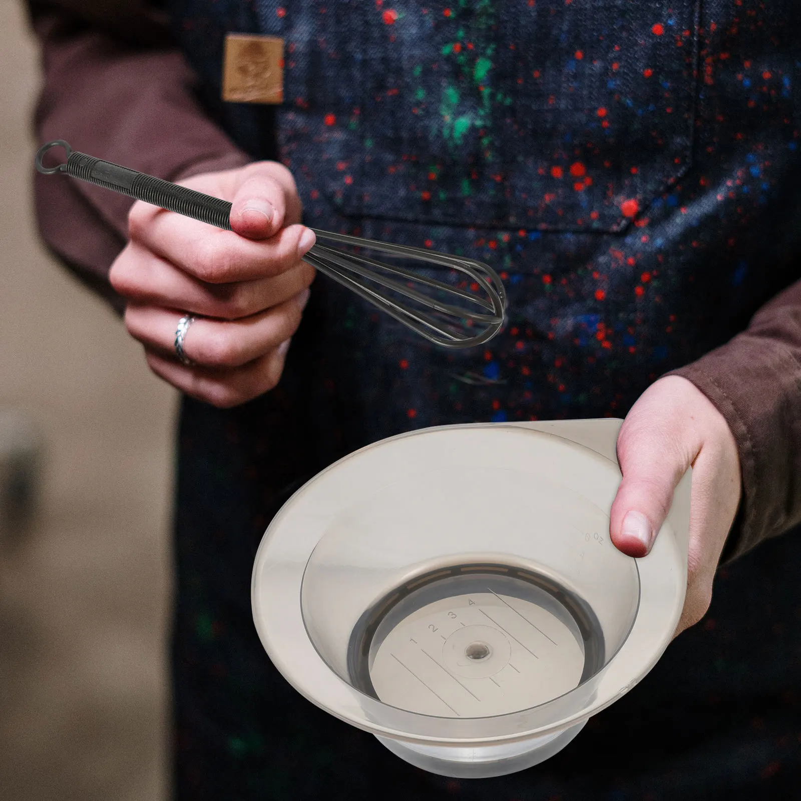 1 Set Dye Bowl Kit Transparent Scale Design Accurate Measurement Easy Hold Durable Hair Coloring Tool For Salon Home Use Hair - Image 3