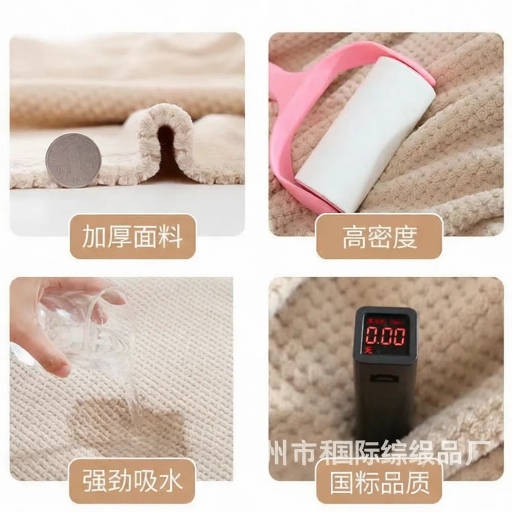 High Absorbency Coral Fleece Towel Set Pineapple Texture Quick Dry Face Towel Soft Household Shower Bath Towel Cleaning