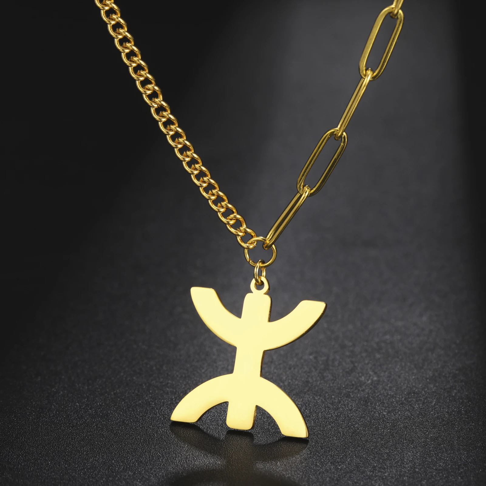 LIKGREAT أفريقيا الأمازيغية رسالة قلادة للنساء ياز البربر رمز كابيل نمط العرقية البربرية مجوهرات هدية روحية