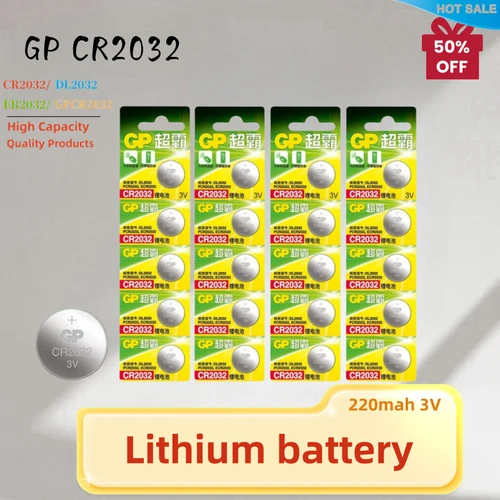 자동차 리모컨 계산기용 리튬 배터리, GP CR2032 Pilas 코인 셀 배터리, ECR2032 BR2032 DL2032 2032, 3V, 5-100PCs