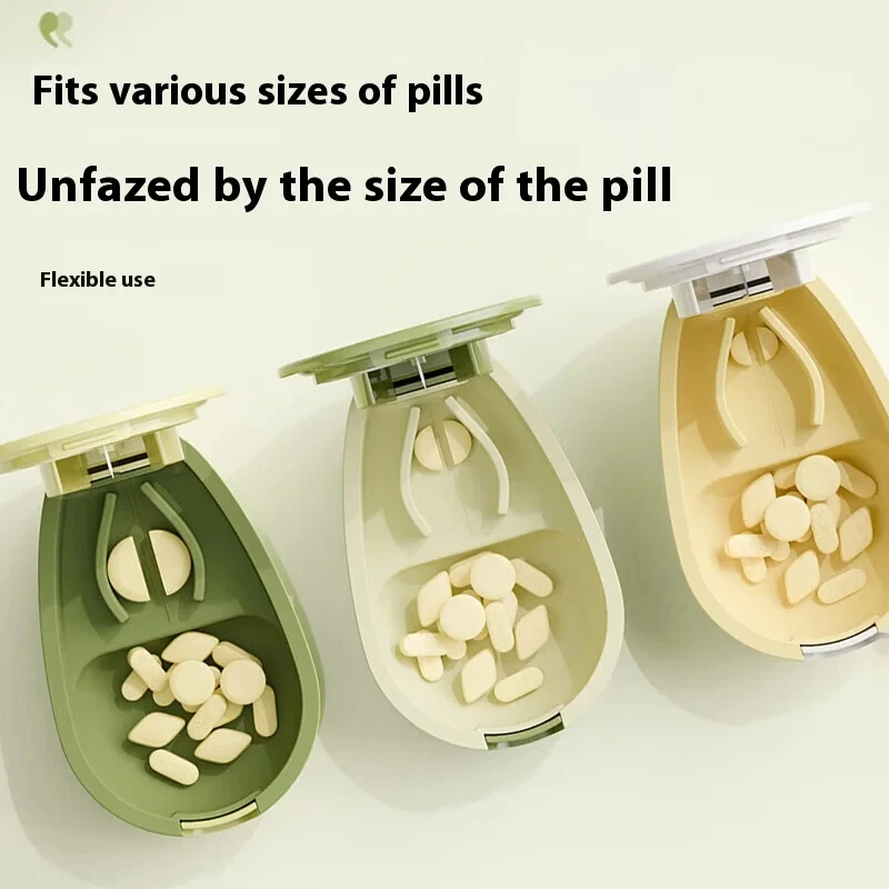 قطاعة حبوب منع الحمل 2 في 1 مع صندوق تخزين محمول صغير للأدوية اللوحية صندوق دواء صغير صغير علبة حبوب الرعاية الصحية #1