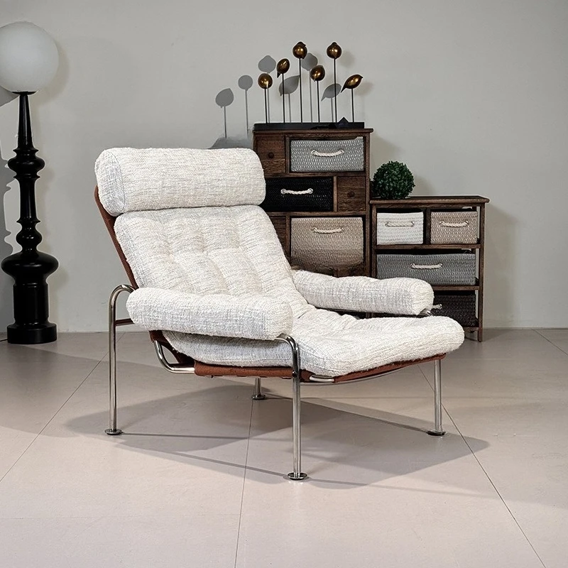 

Medieval style rum lounge chair, small apartment living room balcony lazy lounge chair, single sofa chair