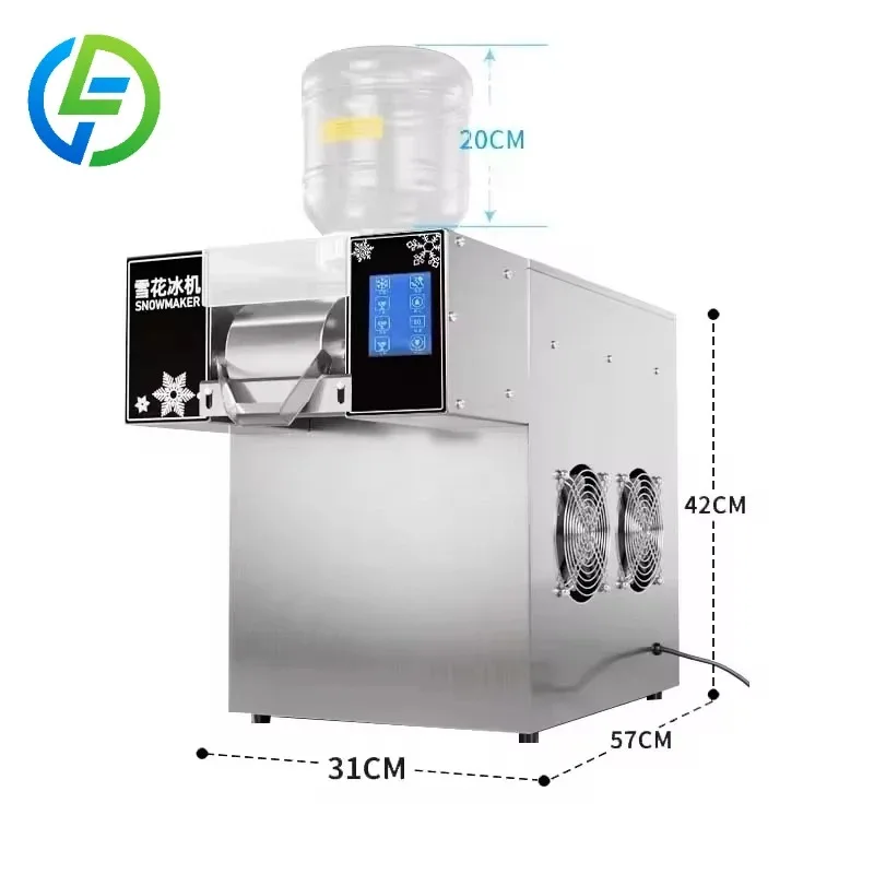 Customize Tabletop Commercial Snow Flake Ice Maker Machine Stainless Steel Shaved Ice Machine for Dessert Shop