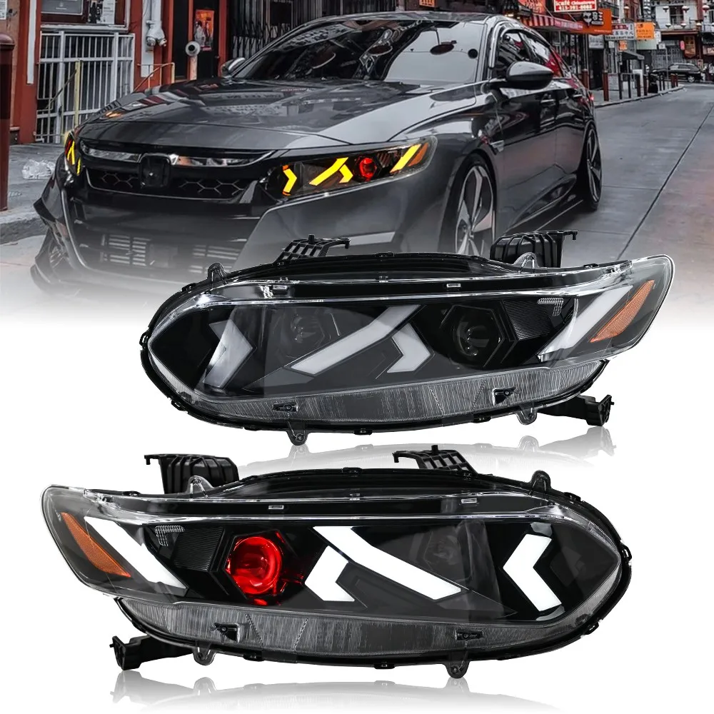 

LED Projector Headlights Assembly For Honda Accord 10Th Gen 2018-2022 Head Lamps Pair