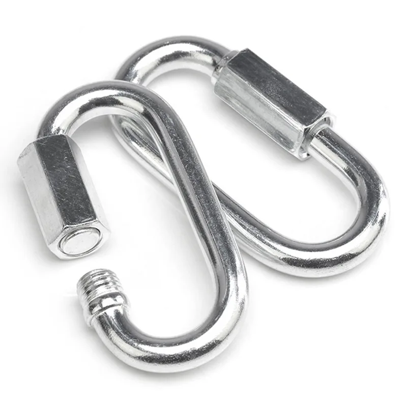 Steel Oval Locking Carabiner Clip, Quick Links, Rope Connector for Trailer, Swing, Hammocks, Cable, Camping