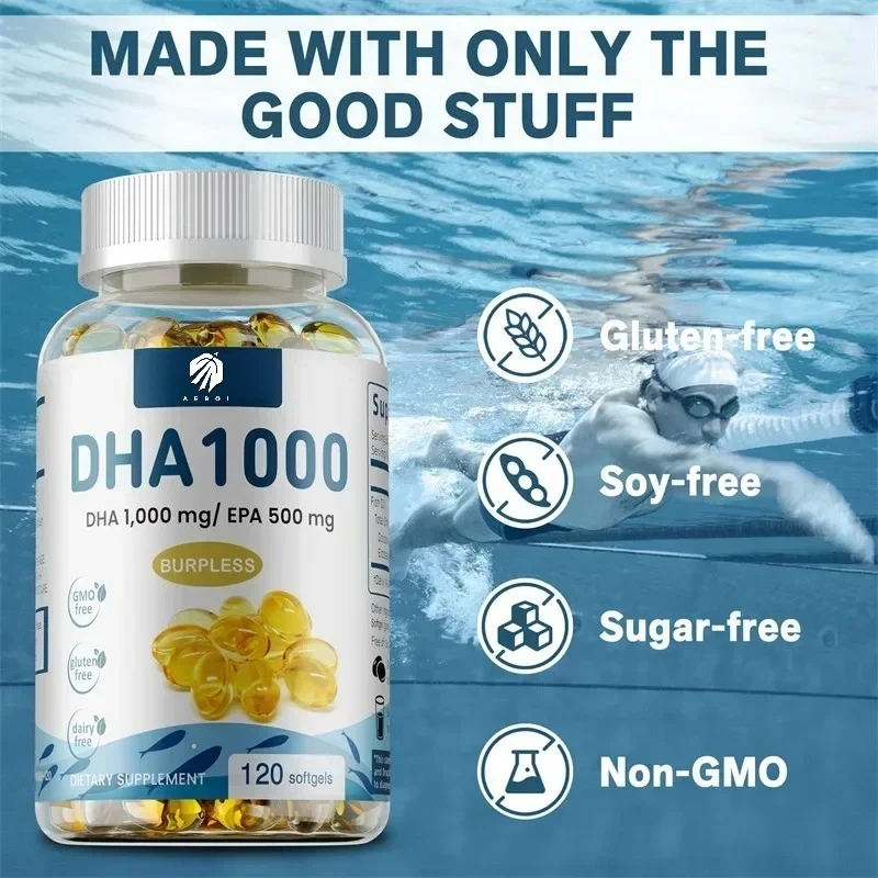 

High IQ Brain Booster Supplement DHA Vitamin Capsules - Improve Memory, Mental Focus, Nerve Energy and IQ Spirit