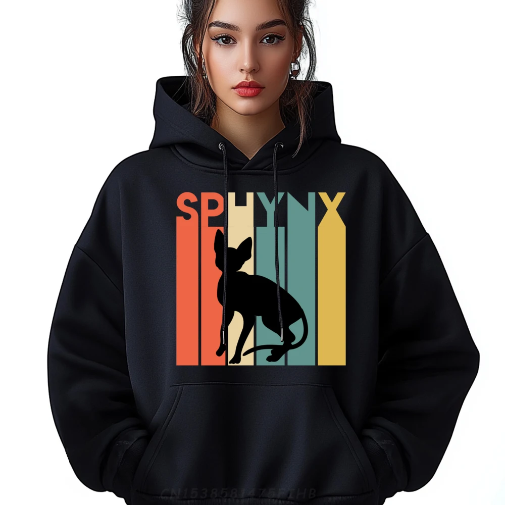 

Retro Sphynx Cat Silhouette Animal Lover Green And White Graphic Hoodie Men Autumn Men's Clothes National Flag Day