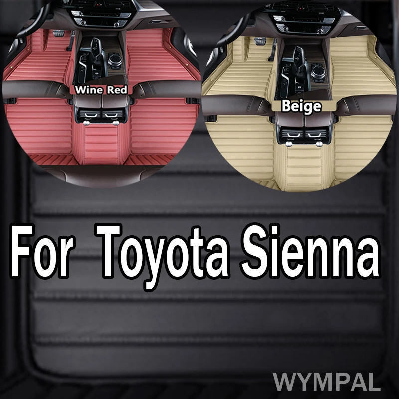 

Luxury Car Floor Mats For Toyota Sienna Seven Seats 2005 2006 2007 2008 Custom Auto Foot Pads Automobile Carpet Cover accessorie