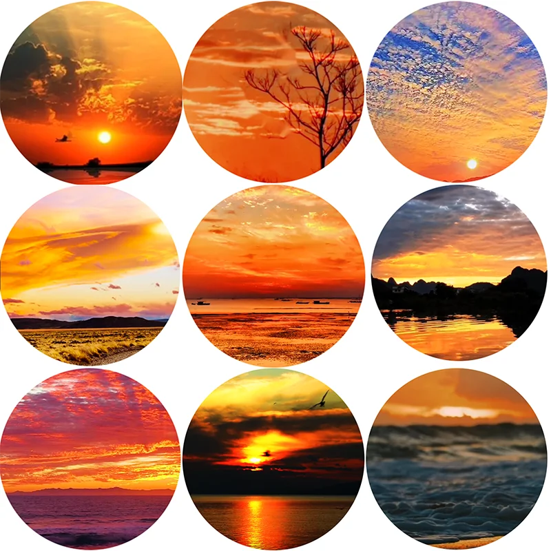 Sunrise clouds sunset  Cat Eye Toys Hot Sale 6mm 8mm 10mm 12mm Handmade Photo Glass Cabochons DIY Making Accessories