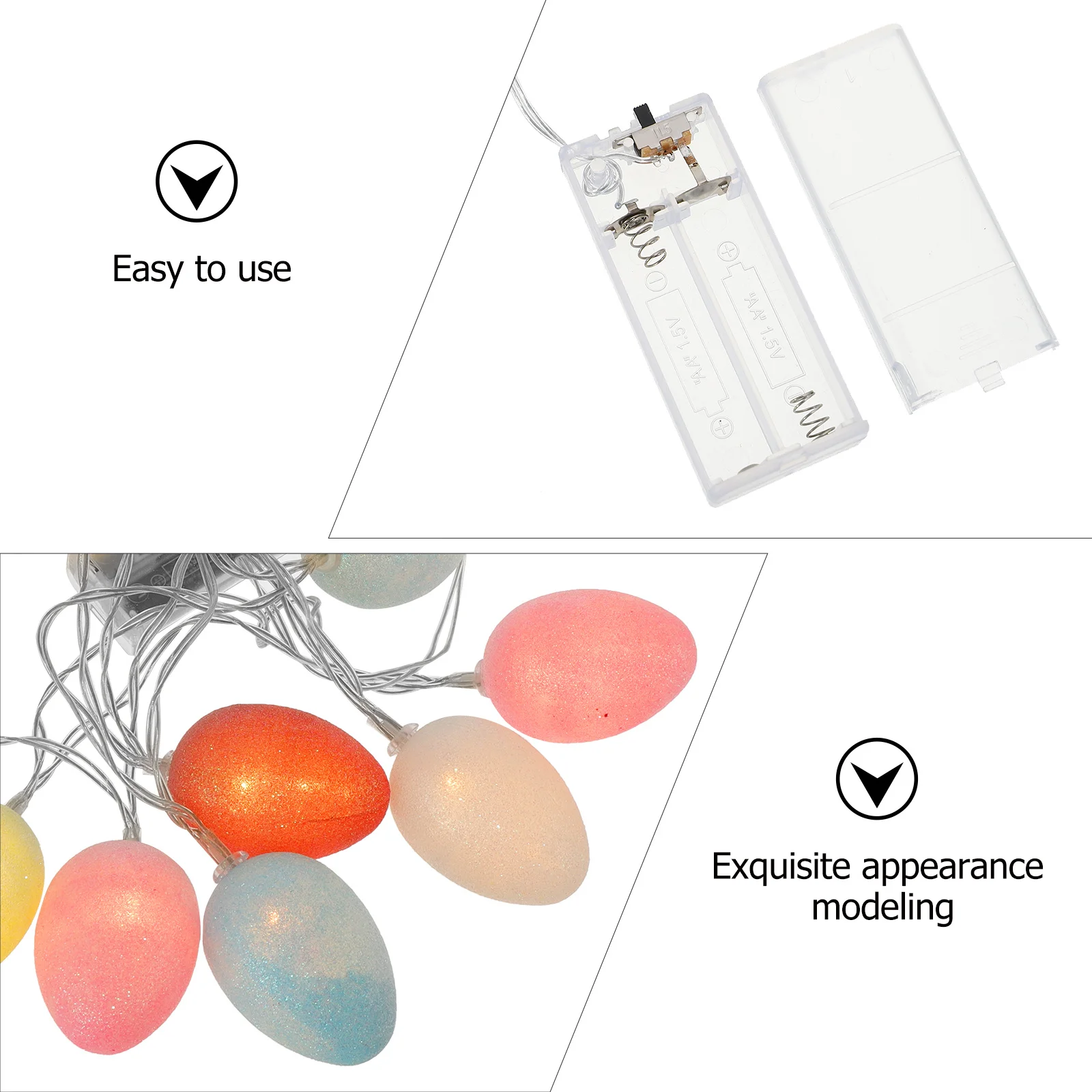 Światełka Wielkanocne w Kształcie Jajek, Ciepłe Białe Lampki LED, Wiszące Dekoracje, Akcesoria Imprezowe, Dekoracje Świąteczne DIY
