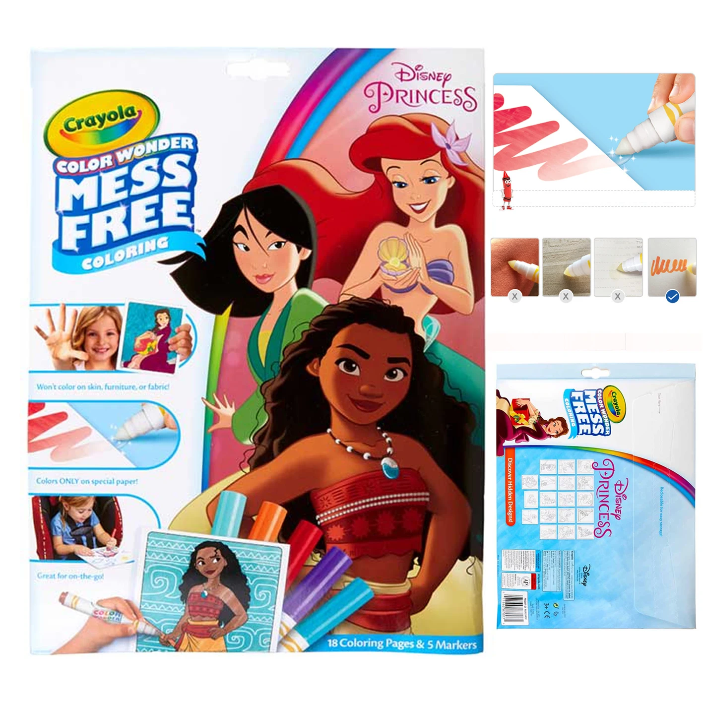 Crayola Color Wonder: Páginas para Colorir e Marcadores Princesa Sem Sujeira 75-7003