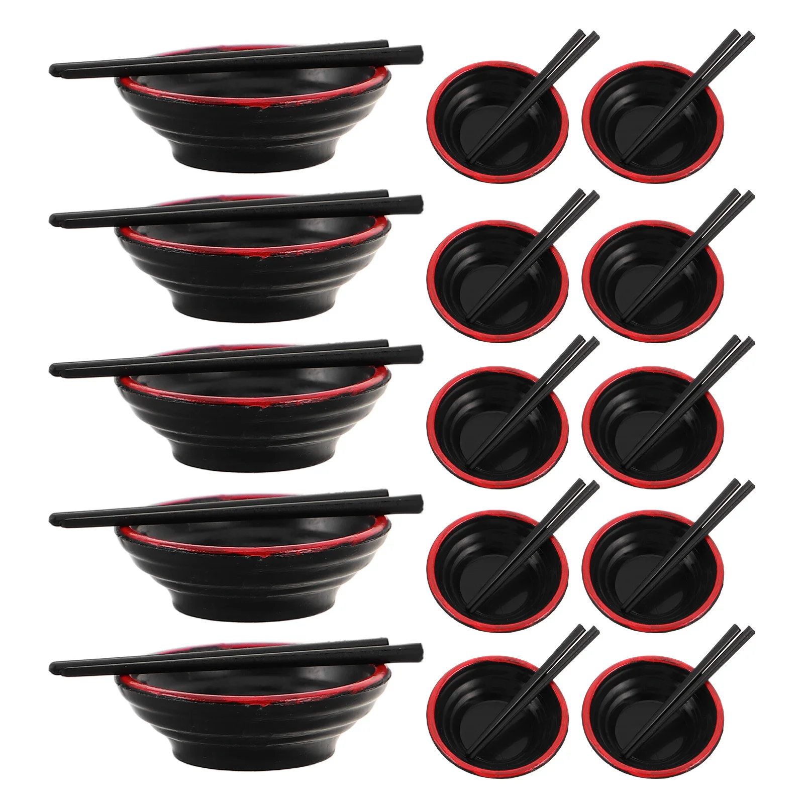 20 مجموعة من أطباق رامين عيدان تناول الطعام الصغيرة على الطراز الياباني ملحقات المطبخ التظاهرية للعب الطعام مجموعة الطبخ التعليمية