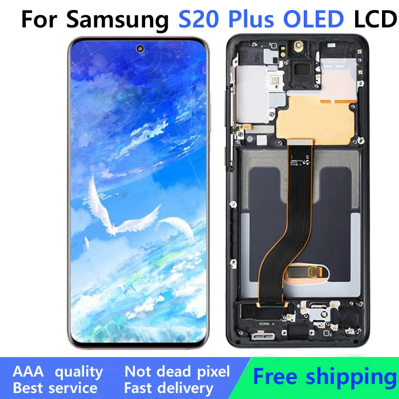 

Test S20+ AMOLED Quality For Samsung Galaxy S20 Plus Lcd G985 SM-G985 LCD Display Touch Screen Digitizer Assembly Replacement