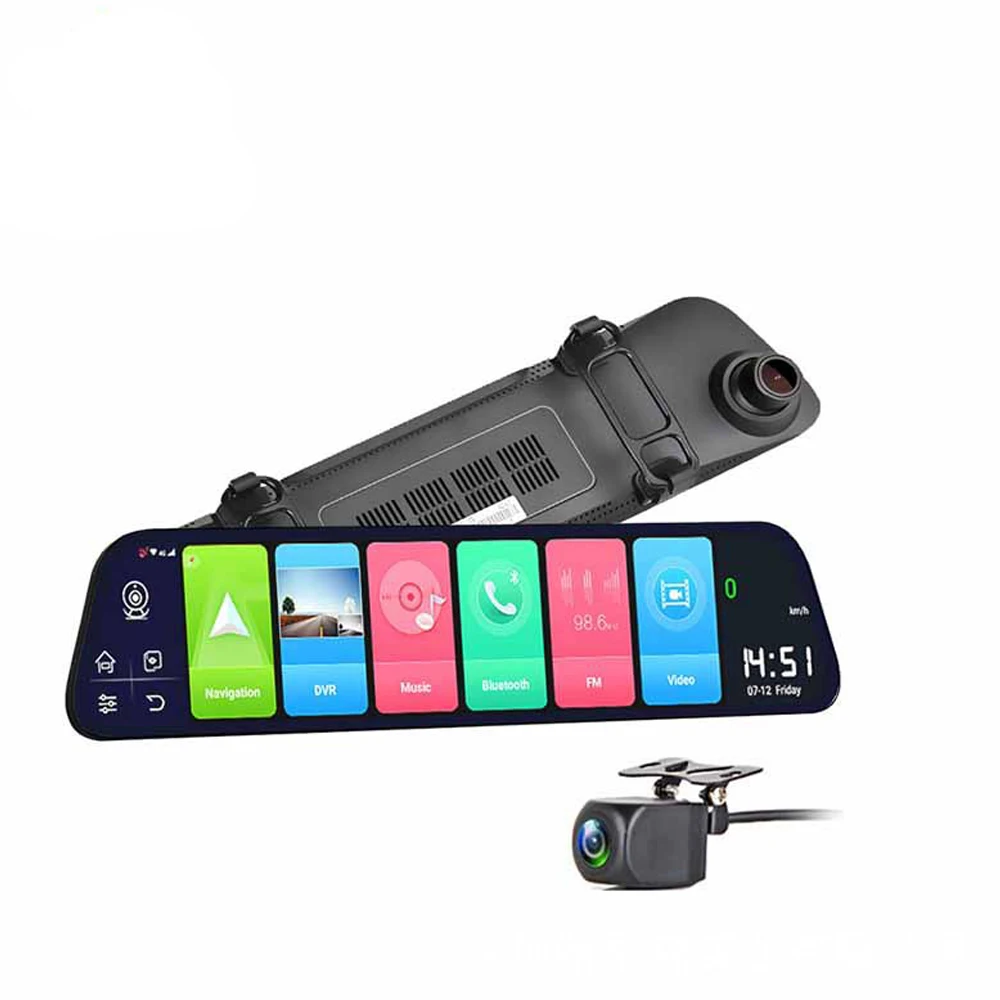 12 אינץ 'מסך מגע IPS בזמן אמת 4G Wifi ADAS Android Streaming מקליט מולטימדיה מראה אחורית Espelho Retrovisor Dashcam