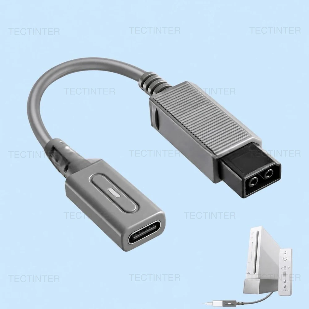 45W Type C PD Charging Cable for Nintendo Wii Game Console USB C Gaming Power Supply Cord for Wii Controller Charge LED Wire