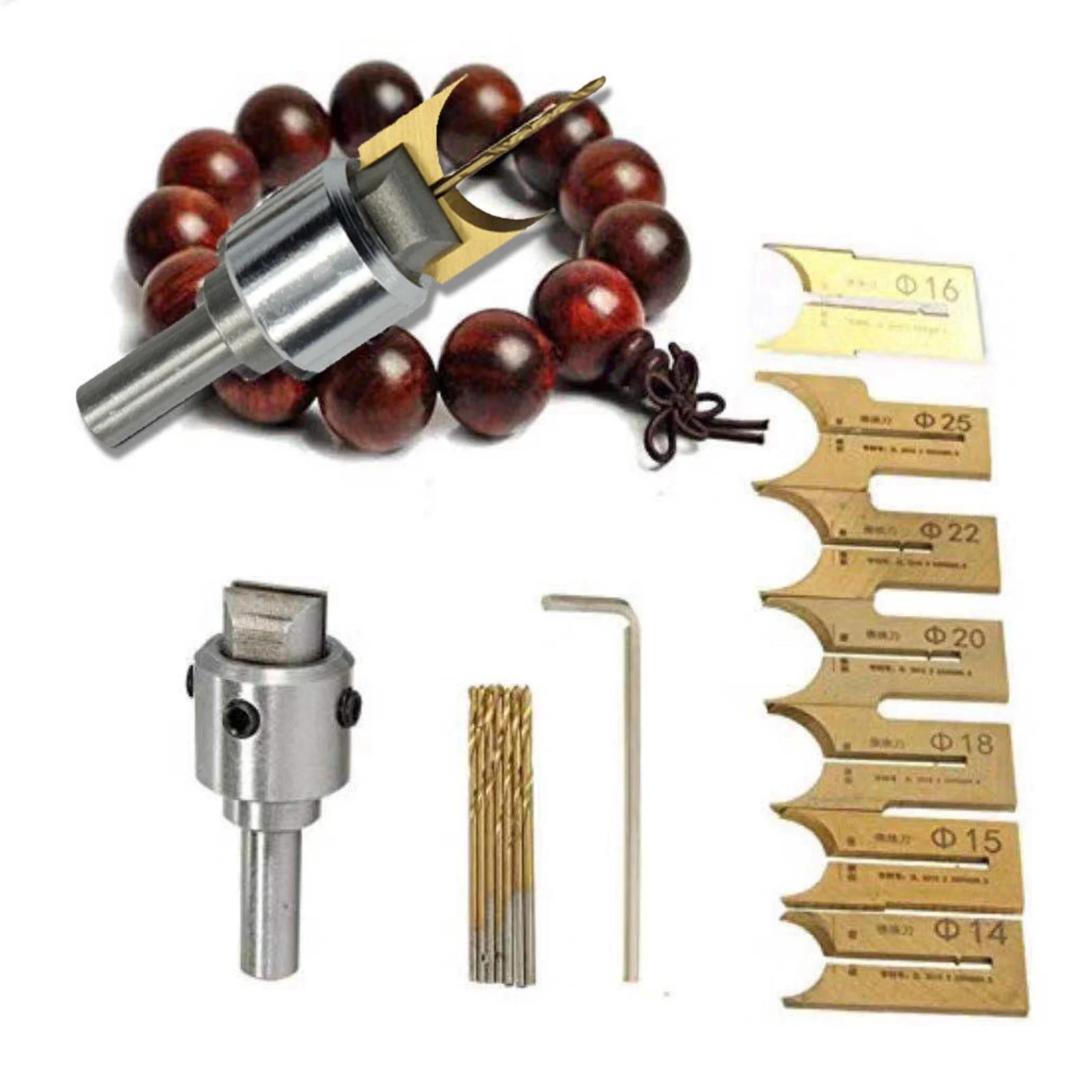 Buddha Beads Drill Bit DIY Bracelets Necklaces Bead  Set Jewelry Making Milling Cutter  Rings Drill for Red  Ebony