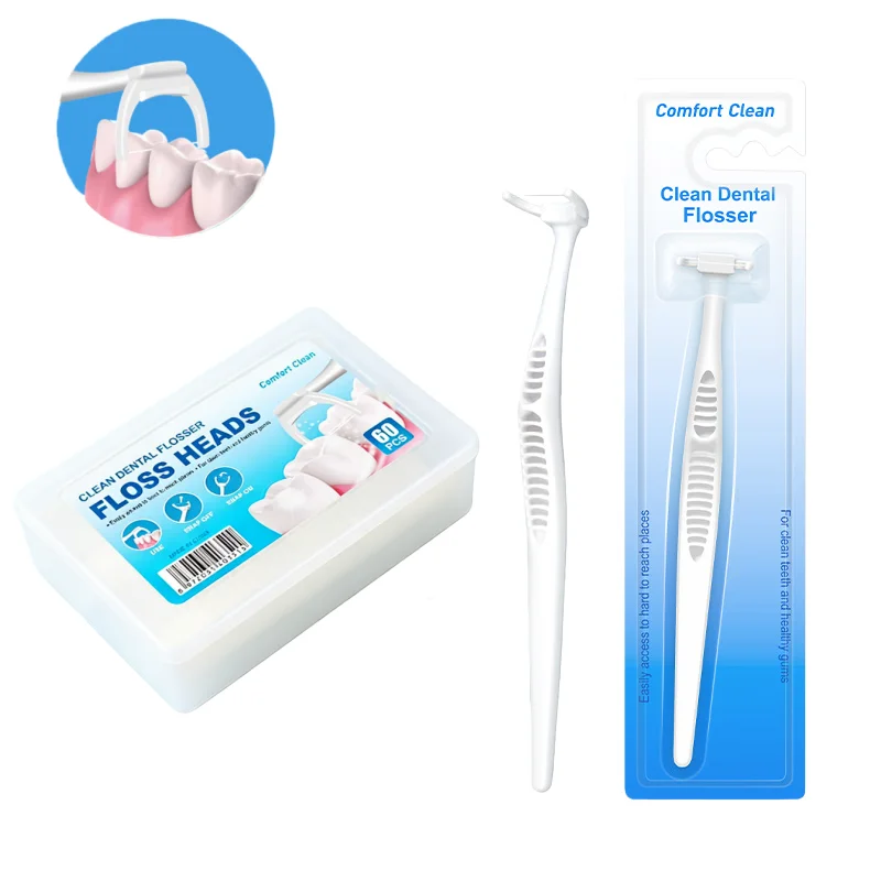 Y-shaped Dental Floss Set Replaceable Ultra-fine Dentistry Floss Stick with Extended Handle Teeth Cleaner Oral Care Supplies
