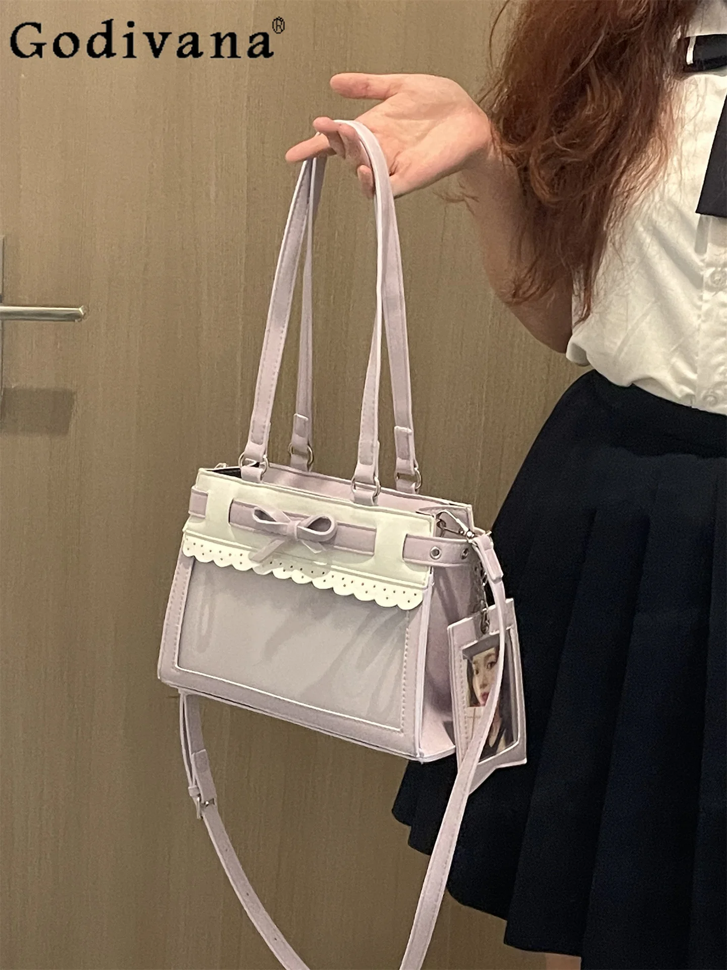 

2D Purple Japanese Original Lolita Small Capacity Pain Bag Daily Commute Casual Single Shoulder Crossbody Bag for Women
